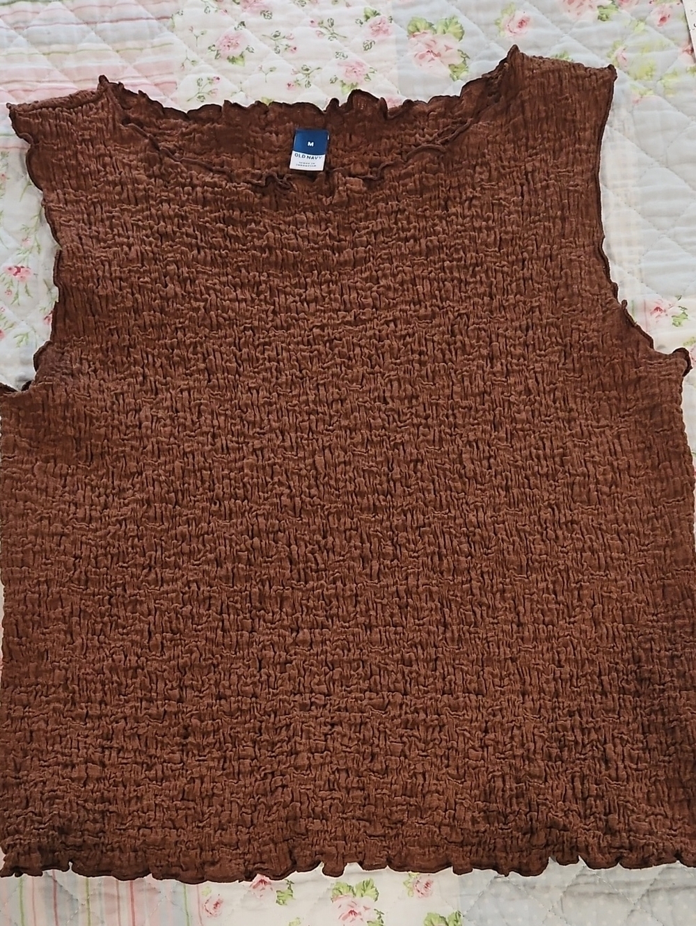 Old Navy Caramel  Smocked Tank Top